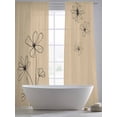 thumbnail image 5 of Black Khaki Sheer Curtains 96 Inch Length 2 Panels Set - Light Filtering Window Treatments, Spring Flora Rod Pocket Semi Curtains for Living Room/Bedroom/Kitchen Décor, 104"W x 96"L, 5 of 7