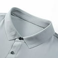 thumbnail image 4 of Zylanna Men's Button Polo Shirts Tee, Short Sleeve Summer Solid Color Turndown Collar Casual Pullover for Men Gray Size M, 4 of 8