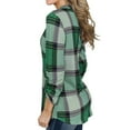 thumbnail image 3 of Okbop Womens Winter Tops,Fashion Plaid Print Long Sleeve Breathable V-Neck Shirt Tops Pink Blouse Neon Shirt, 3 of 6