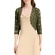 thumbnail image 1 of INSPIRAR CHIC Chaquetas para Mujeres Cárdigan de Encaje Floral de Manga 3/4 Top Transparente Verde Oliva XS, 1 of 7