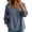 Navy, variant on Women Tops Shirts 3/4 Ruffle Cuff Raglan Square Neck Navy White Vertical Stripe Half Button Loose Casual Blouses Spring Fall Summer Womens Tops