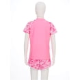 thumbnail image 6 of TTAO Girls UPF 50+ Swimsuit Quickly Dry Swimwear Short Sleeve Tops with Swim Trunks Rash Guard Set Pink 5-6, 6 of 7