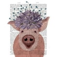 thumbnail image 3 of Fab Funky 12x14 Black Modern Framed Museum Art Print Titled - Pig and Lilac Flowers Book Print, 3 of 5