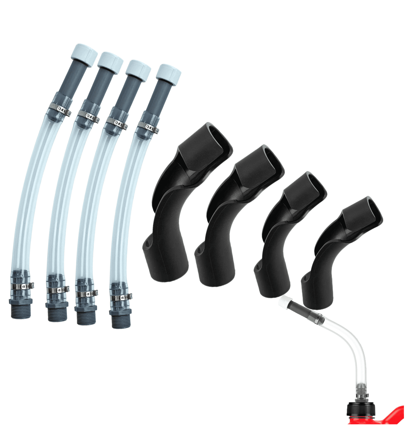 4 Sets Racing Fuel Filler Hose with Hose Bender for Gas Can,14 Inch