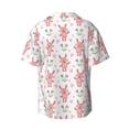 thumbnail image 2 of Vsdgher Hello Rabbit Print Men's Wrinkle Free Untucked Cuban Shirt Business Casual Button Down Shirts Short Sleeve Shirt, 2 of 7