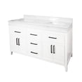 thumbnail image 2 of Kensington 60" Double Bathroom Vanity with White Cabinet and Engineered Marble Countertop, 2 of 6