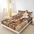 thumbnail image 3 of Castle Fairy Glamour Bow Bed Sheets 4-Piece,Shiny Heels Full Size Sheets,Metallic Gold,1 Fitted Sheet, 1 Flat Sheet and 2 Pillowcases, 3 of 6