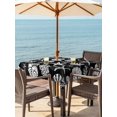 thumbnail image 3 of Outdoor Tablecloth with Umbrella Hole for Patio/Picnic/Party/Camping, Starfish Black Coastal Waterproof Table Cloth Square Cover Washable, Summer Nautical Shell Beach (60"x 60"), 3 of 9