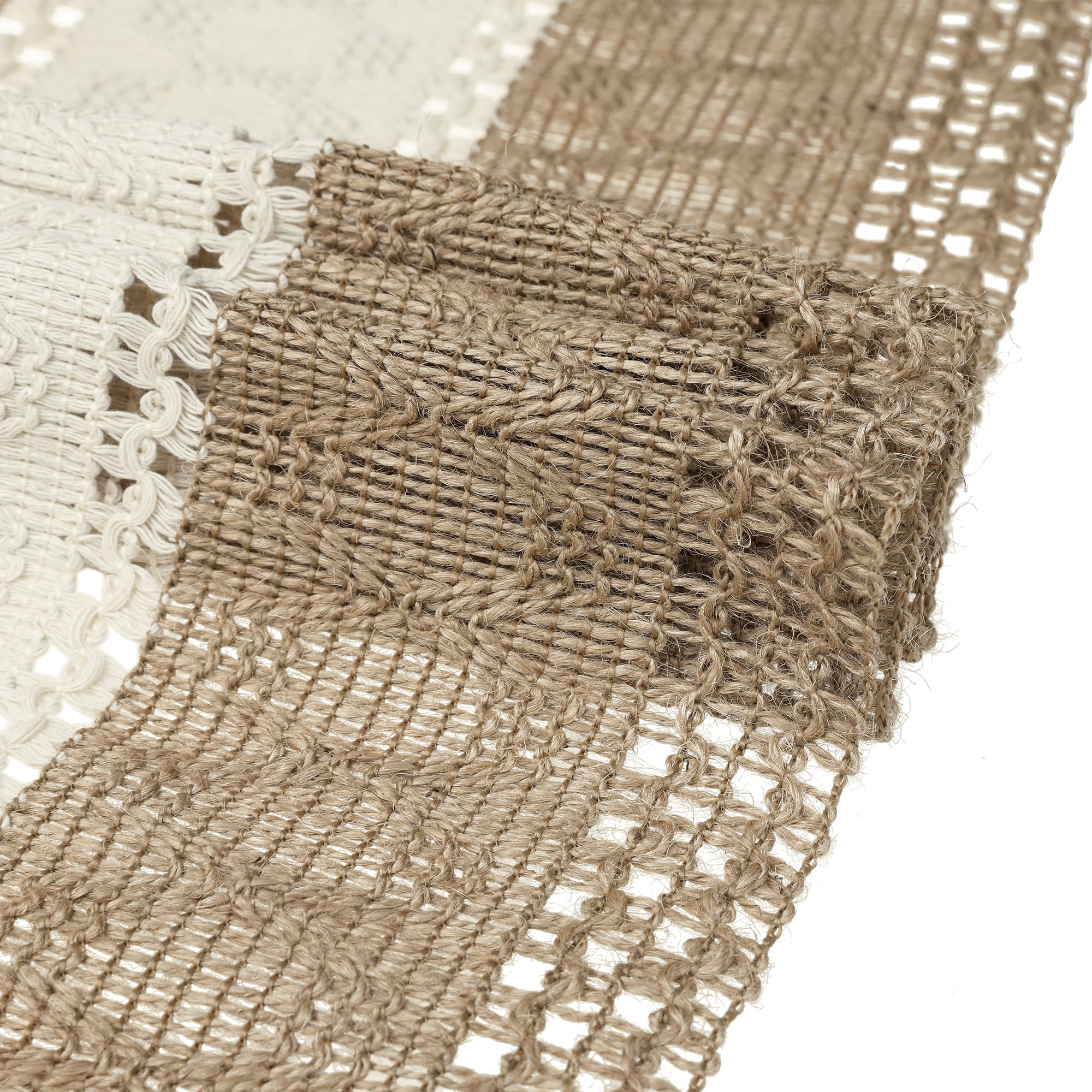 Unique Bargains 1 Pack Row of Fringe Table Runners Floral Table Banner Brown 12"x71"