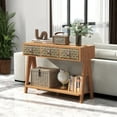 thumbnail image 4 of SULIVES Boho Console Table: Woven Designs, Multi-Functional Storage, Ideal for Entryways, Living Rooms, and Foyers, 4 of 10