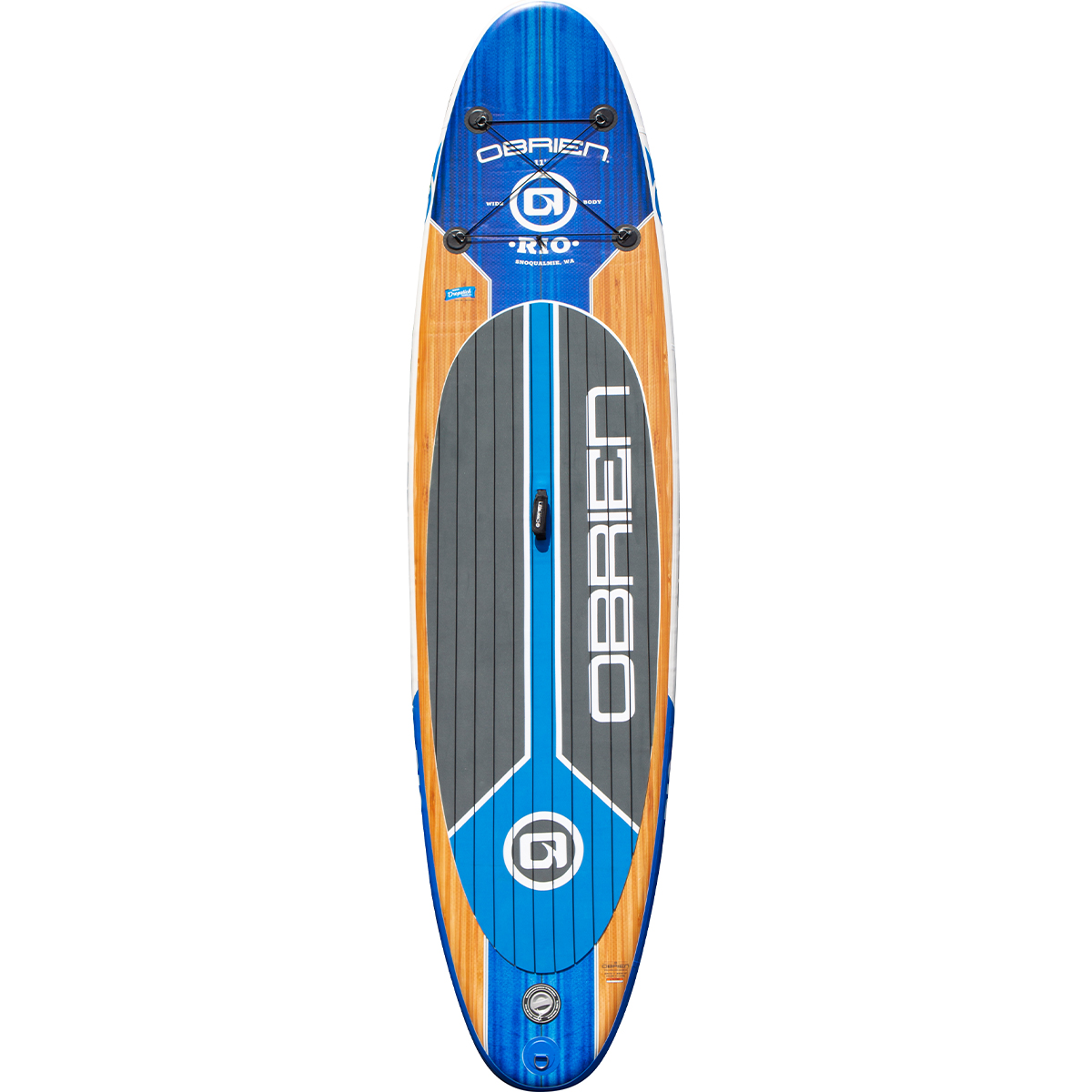 O'Brien O'Brien Rio Inflatable Stand Up Paddleboard Package, Wood Grain/Blue