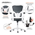 thumbnail image 3 of MAGMALIFE Silla de Escritorio Premium Ergonómica Modelo Cosmo, Silla de Oficina con Reclinacion y Altura Ajustable, Desplazamiento Suave y Sin Ruido de Alta Densidad y Resistente (Gris Plata), 3 of 11