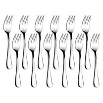 Nvzi 12-Piece Stainless Steel Dessert Forks (5.5 Inches), for Appetizers/Fruits/Salads