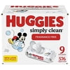 Huggies Simply Clean Unscented Baby Wipes, 9 Flip-Top Packs (576 Wipes Total),64 Count (Pack of 9)