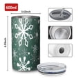 thumbnail image 4 of 20oz Coffee Tumblers Green Christmas Snowflake Pattern Stainless Steel Vacuum Insulated Travel Tumbler Coffee Cups Mug with Lid and Straw with Cleaning Brush for Cold & Hot Drinks, 4 of 5