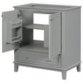 thumbnail image 3 of 30" Bathroom Vanity without Sink, Base Only, Multi-functional Bathroom Cabinet with Doors and Drawer, Solid Frame and MDF Board, Grey, 3 of 10