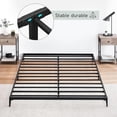 thumbnail image 4 of 6 - pulgada tamaño completo - size metal platform marco de cama: no box spring required, heavy - duty, low profile, sturdy metal slat support, noise - free, matte negra cama base, 4 of 7