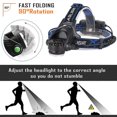 thumbnail image 2 of Headlamp, Rechargeable LED Torch, 10000LM Headlamp with 3 Light Modes with USB Cable 2 x 18650 Batteries with Indicator Light for Camping/Fishing/Clim, 2 of 3