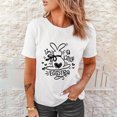 thumbnail image 4 of Camisetas de cuello redondo para mujer, camisetas con estampado de conejo de Pascua, camisetas de manga corta, blusas Fridja  bn1218, 4 of 9
