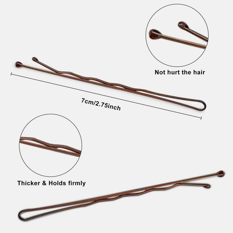 Brown Long Bobby Pins for Thick Hair, 2.75 '' Jumbo Bobby Hair Pins with  Case, Extra Large Bobby Pins for Buns, Premium Tipped Hair Style Pins for