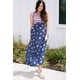 thumbnail image 4 of ABPHQTO Vestido largo de mujer con rayas azules y estrellas sin mangas con bolsillos, 4 of 5