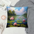 thumbnail image 2 of Fenyluxe Water Lilies Fashion Style Dirt-Resistant Throw Pillow Covers for Couch Sofa Bed Living Room Bedroom Pillowcase Home Decor 1PC 12x12in, 2 of 5