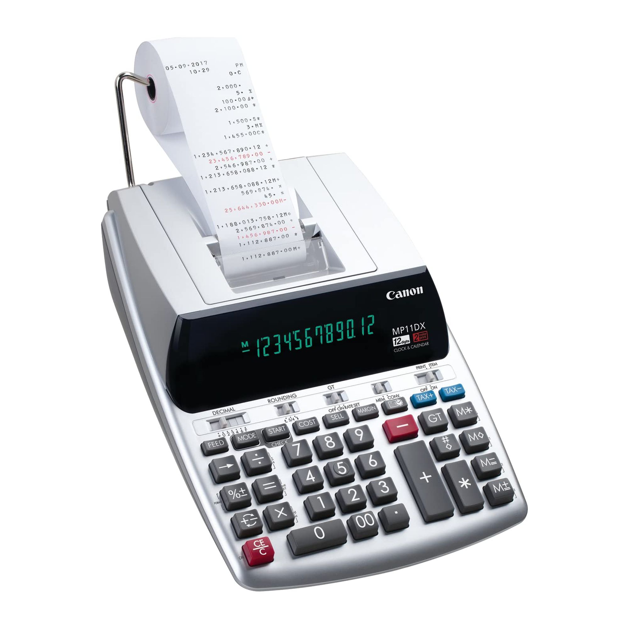 Canon Office Products 2198C001 Canon MP11DX-2 Desktop Printing Calculator with Currency Conversion, Clock and Calendar