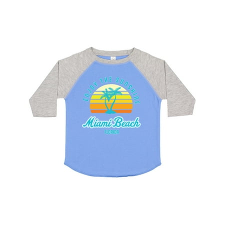 

Inktastic Summer Enjoy the Sunshine Miami Beach Florida in Blue Gift Toddler Boy or Toddler Girl T-Shirt