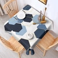 thumbnail image 2 of Blue Gold Hexagon Marble Square Tablecloth,Waterproof Square Table Cover,Wipeable Spillproof Washable Table Cover for Home Kitchen Party Decor 42"X42"(107x107cm), 2 of 6