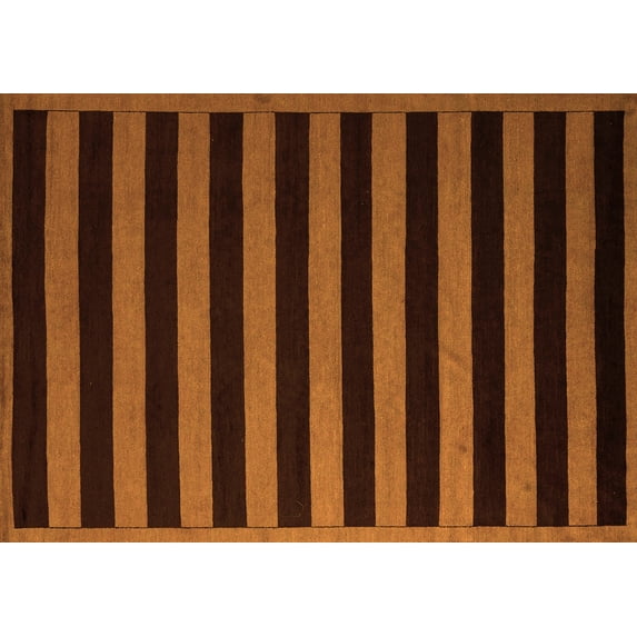 Ahgly Company Indoor Rectangle Abstract Orange Modern Area Rugs, 7' x 9'