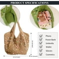 thumbnail image 4 of Women's Woven Beach Bag Cute Bohemian Woven Tote With Colourful Beads Woven Aesthetic Shoulder Tote Bag, 4 of 7