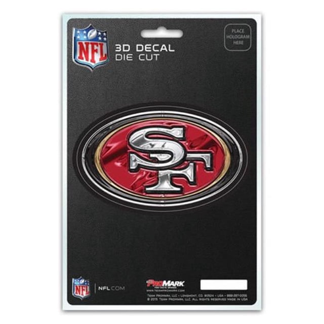 Caseys 8162028726 San Francisco 49ers Decal 5 x 8 in. Die Cut 3D Logo Design