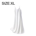 thumbnail image 2 of Laklulu Vestido de fiesta de satén con tirantes finos sin mangas para mujer, para invitados de boda, cóctel, noche, formal, blanco, XL, 2 of 5