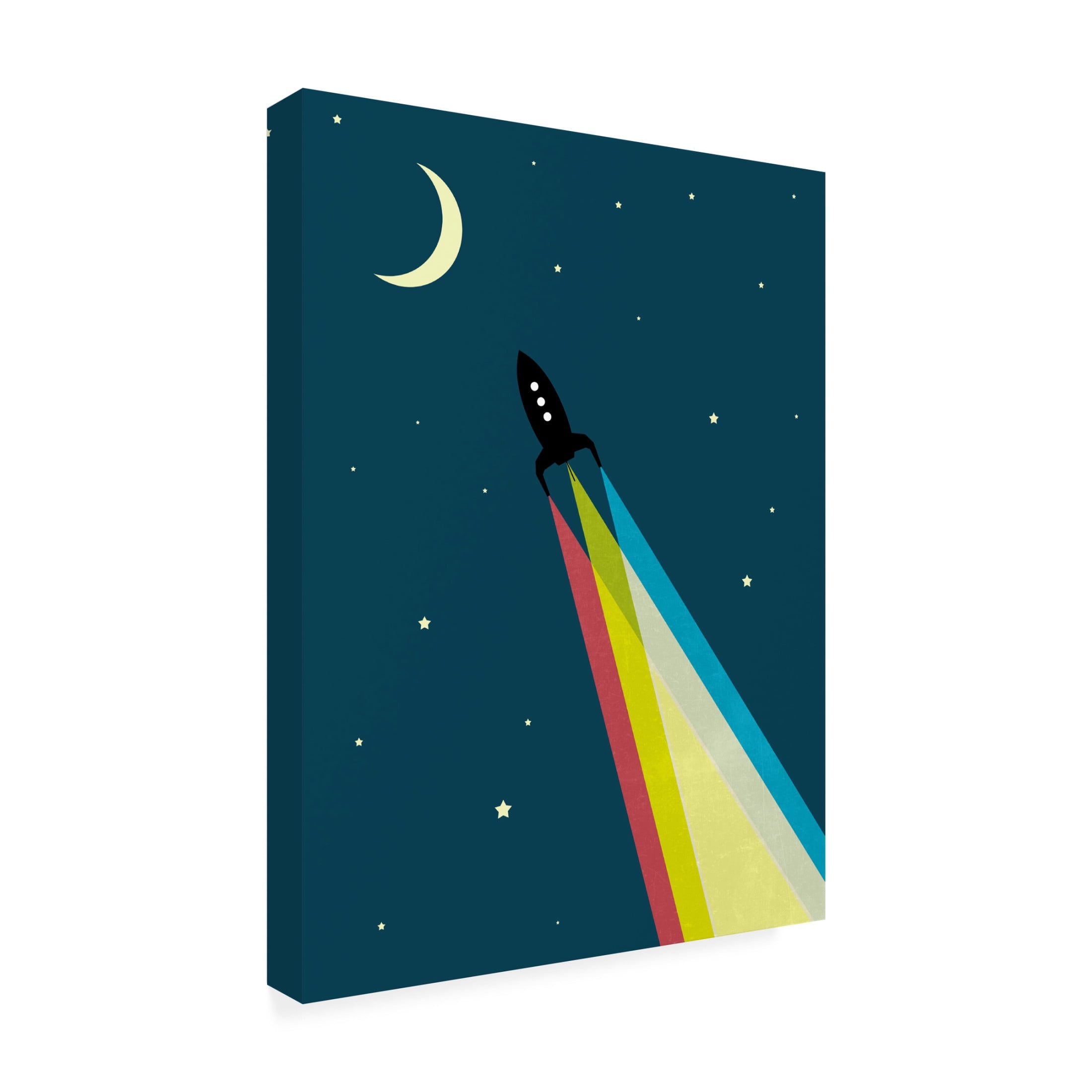 Canvas Wall Art - Tom Quartermaine 'Rainbow Rocket Abstract 1' Wall Art for Living Room, Bedroom, or Office Décor by Trademark Fine Art - 14 x 19 Inches