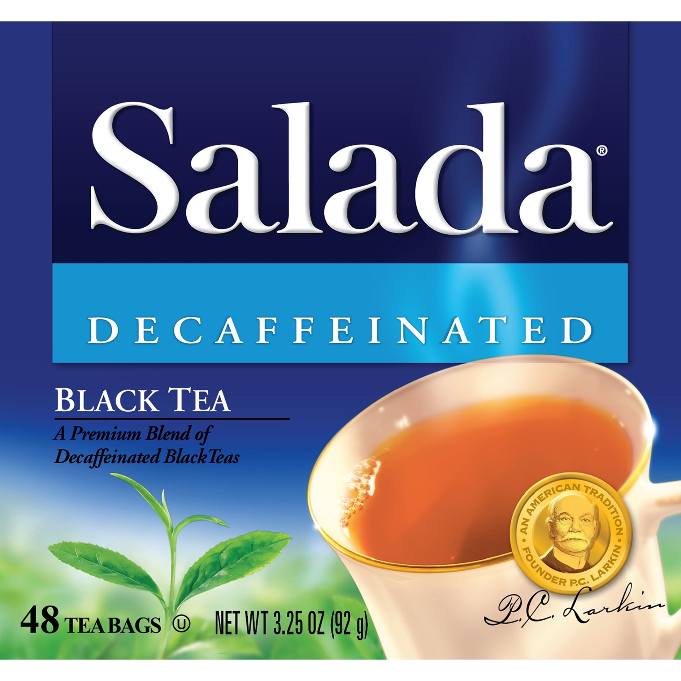 Salada Decaffeinated Black Tea Blended Strong Black Tea with 48 Individually Wrapped Tea Bags Per Box (Pack of 12) Contains Caffeine Brew Hot Flavored Rich in Antioxidants Original Blend