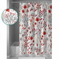 thumbnail image 3 of Small Stall Shower Curtain 36x72 Inch Narrow Half Size Orange Red Spring Floral Bath Curtains Bathroom Decor Vintage Botanical Colorful Elegant Waterproof Fabric Shower Curtain Set with Hooks 36 Inch, 3 of 6