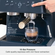 Thyme & Table Barista Grade Espresso Machine with 15-Bar Pressure and Conical Burr Grinder, Atlantic Blue