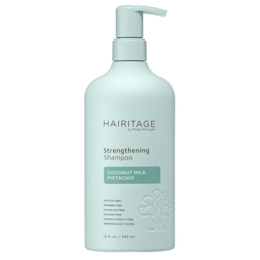 Hairitage Coconut Milk Pistachio Strengthening Shampoo for Dry Damaged Hair, 15 fl oz