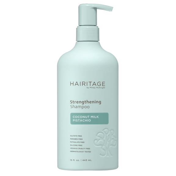 HAIRITAGE Next Gen, Coconut Milk Pistachio Strengthening Shampoo for Dry Damaged Hair, 15 oz