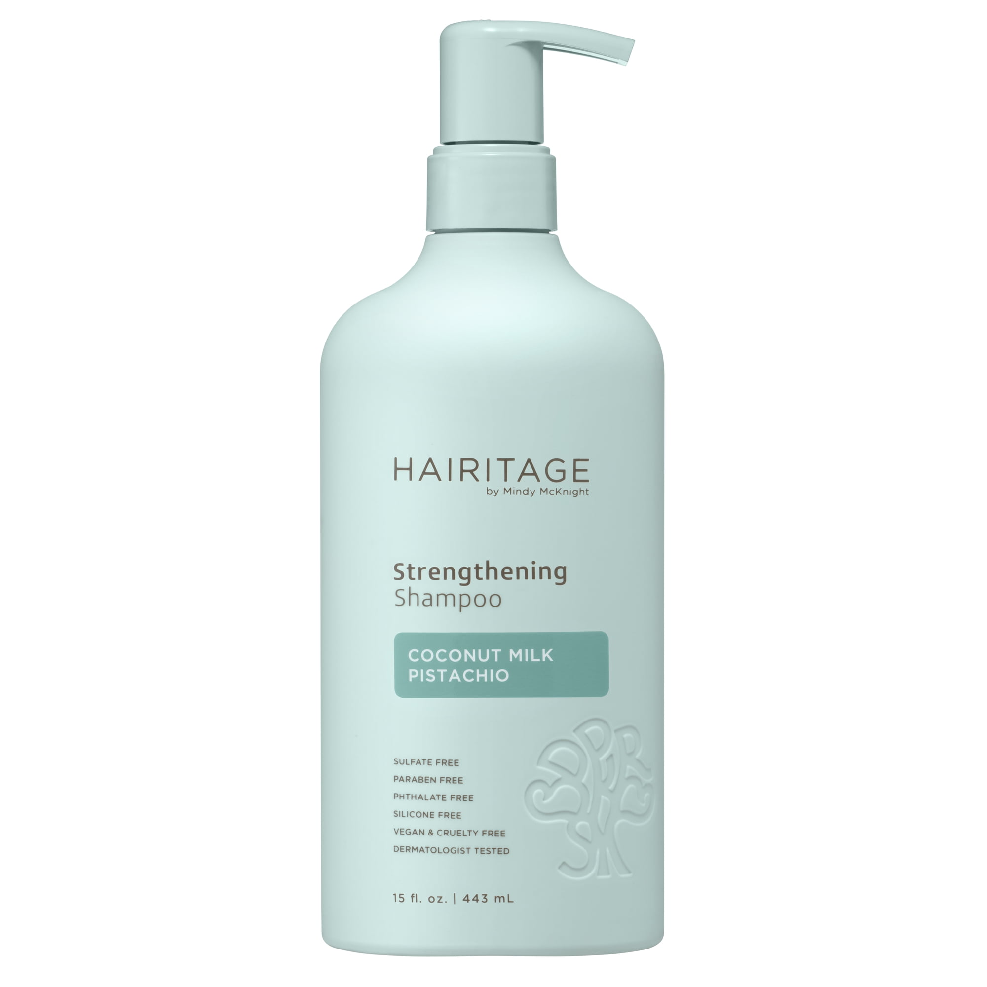 Hairitage Coconut Milk Pistachio Strengthening Shampoo for Dry Damaged Hair, Color Safe, 15 fl oz
