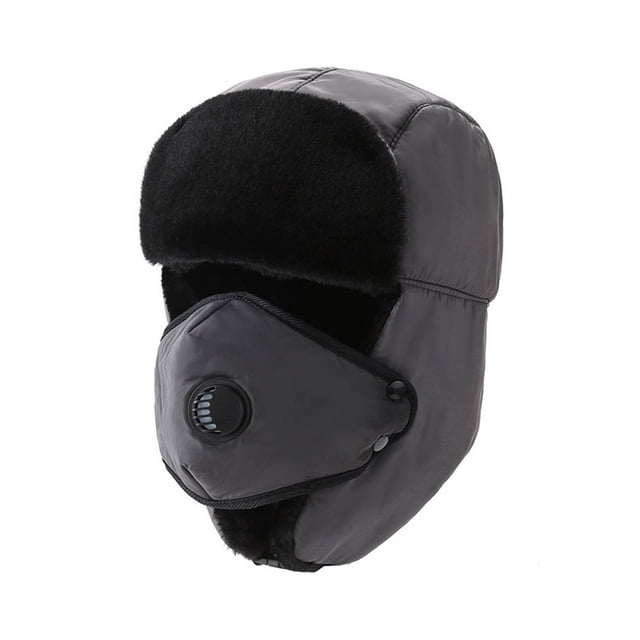 Qarigey Deportes al aire libre Gorra a prueba de viento Sombrero cálido Esquí Ciclismo Senderismo Gorra de invierno con cubierta facial Sombreros gris