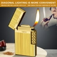 thumbnail image 3 of Refillable Open Flame Metal Lighter with Adjustable Flame, Lockable Switch, Steel Body, for Men, Gift for Birthday, Father’s Day, Butane Not Included, 3 of 6
