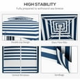 thumbnail image 5 of Patio Shades Outsunny 5.8' x 5.8' Portable Beach Umbrella with Double-Top, Ruffled Outdoor Cabana with Walls, Vents, Sandbags, Carry Bag, Blue & White Stripe,Garden Umbrellas, 5 of 9