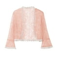 thumbnail image 5 of Women's Dress Lace Shoulder Yarn With Trumpet Sleeves Multicolor Everyday Cardigan, 5 of 6