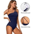 thumbnail image 2 of SURJDE One Shoulder One Piece Swimsuit for Women Tummy Control Bathing Suits Modest Full Coverage Keyhole Swimwear, 2 of 6