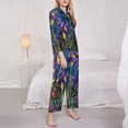 thumbnail image 3 of Pofeuu Cosmic Purple Irises Print Womens Pajamas Set Long Sleeve Sleepwear Button Down Nightwear Soft Pj Lounge Sets Button Down Pajamas Women-Medium, 3 of 7