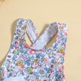 thumbnail image 4 of Baby Girl Swimsuit Kids Girls Summer Swimwear, Child Floral Printing Backless Bowknot Beach Swimsuit Bikini Kids Swimsuits Light Blue 3 Years-4 Years, 4 of 7