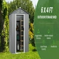 thumbnail image 5 of Spaco 6 x 4 Feet Galvanized Steel Storage Shed with Lockable Sliding Doors, Multipurpose Storage Shed for Outdoor as Backyard, Garden, Patio, Lawn, Gray, 5 of 16