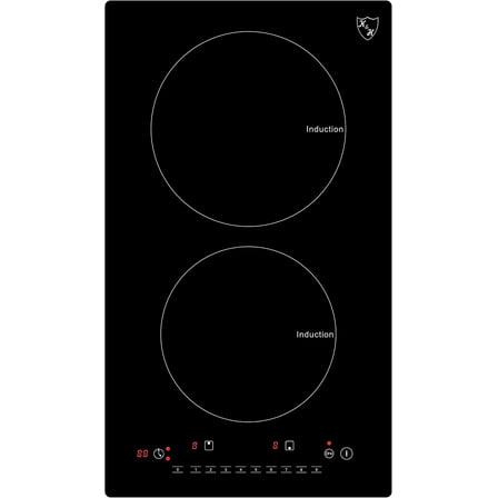 K&H 2 Burner 12 Inch Built-in Induction Electric Stove Top Ceramic Cooktop 240V 3100W INDV-3102