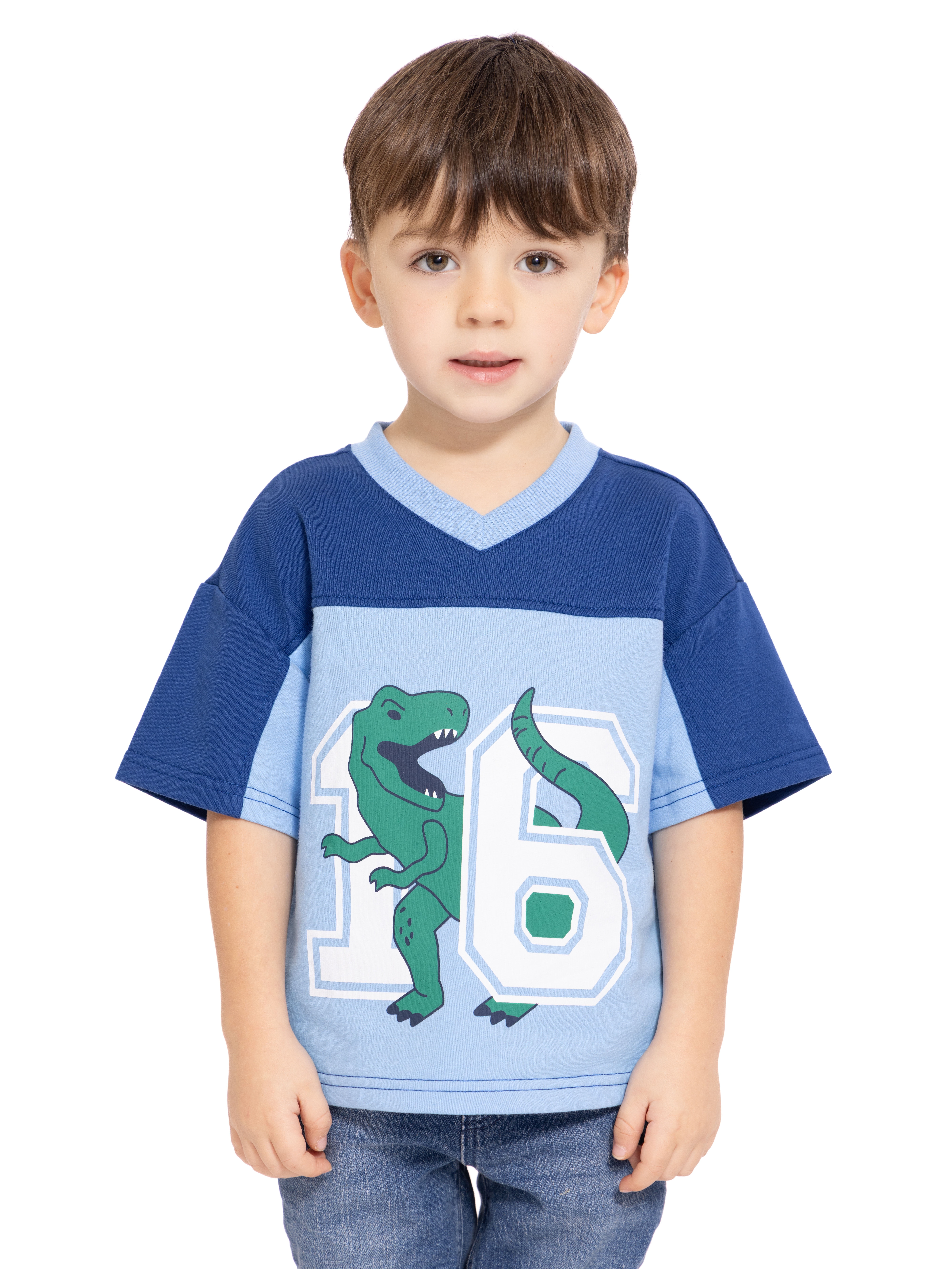 Wonder Nation Toddler Boys Short Sleeve Graphic Football Jersey Top, Sizes 12M-5T
